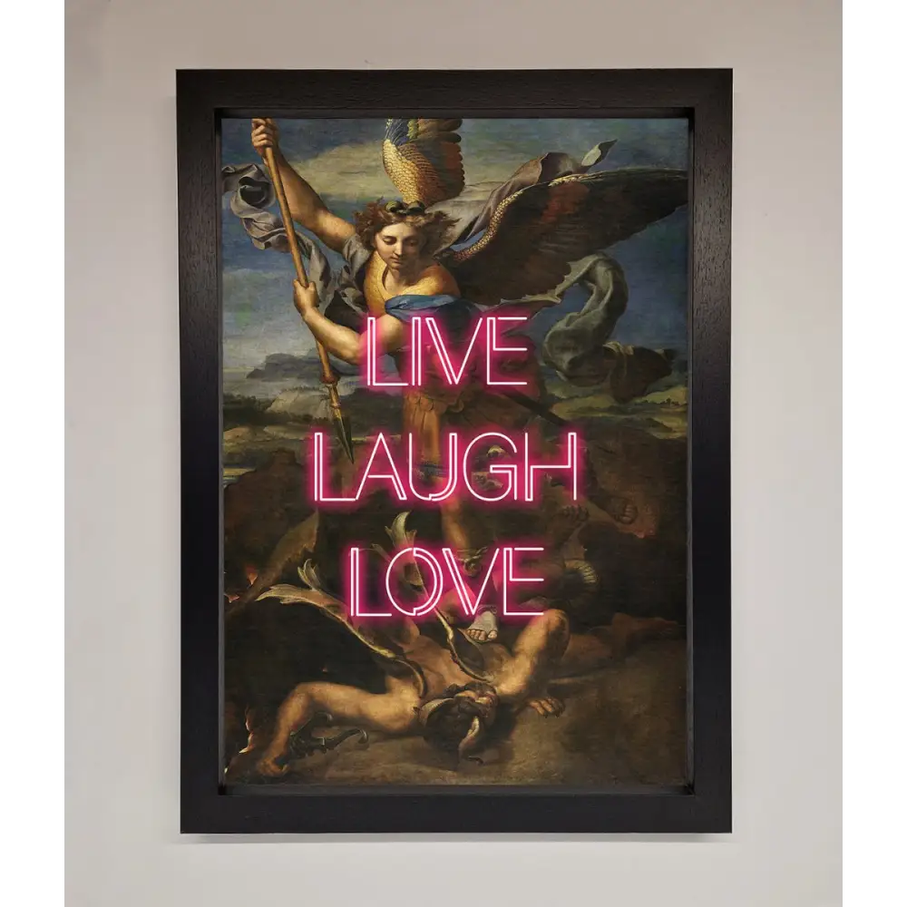 Live Laugh Love Quote Framed Poster - A3 (29.7 x 42 cm) / Black - Framed Print