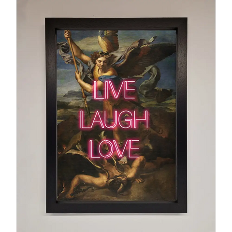 Live Laugh Love Quote Framed Poster - A3 (29.7 x 42 cm) / Black - Framed Print