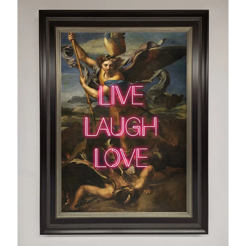 Live Laugh Love Quote Framed Poster - A3 (29.7 x 42 cm) / Black Silver - Framed Print