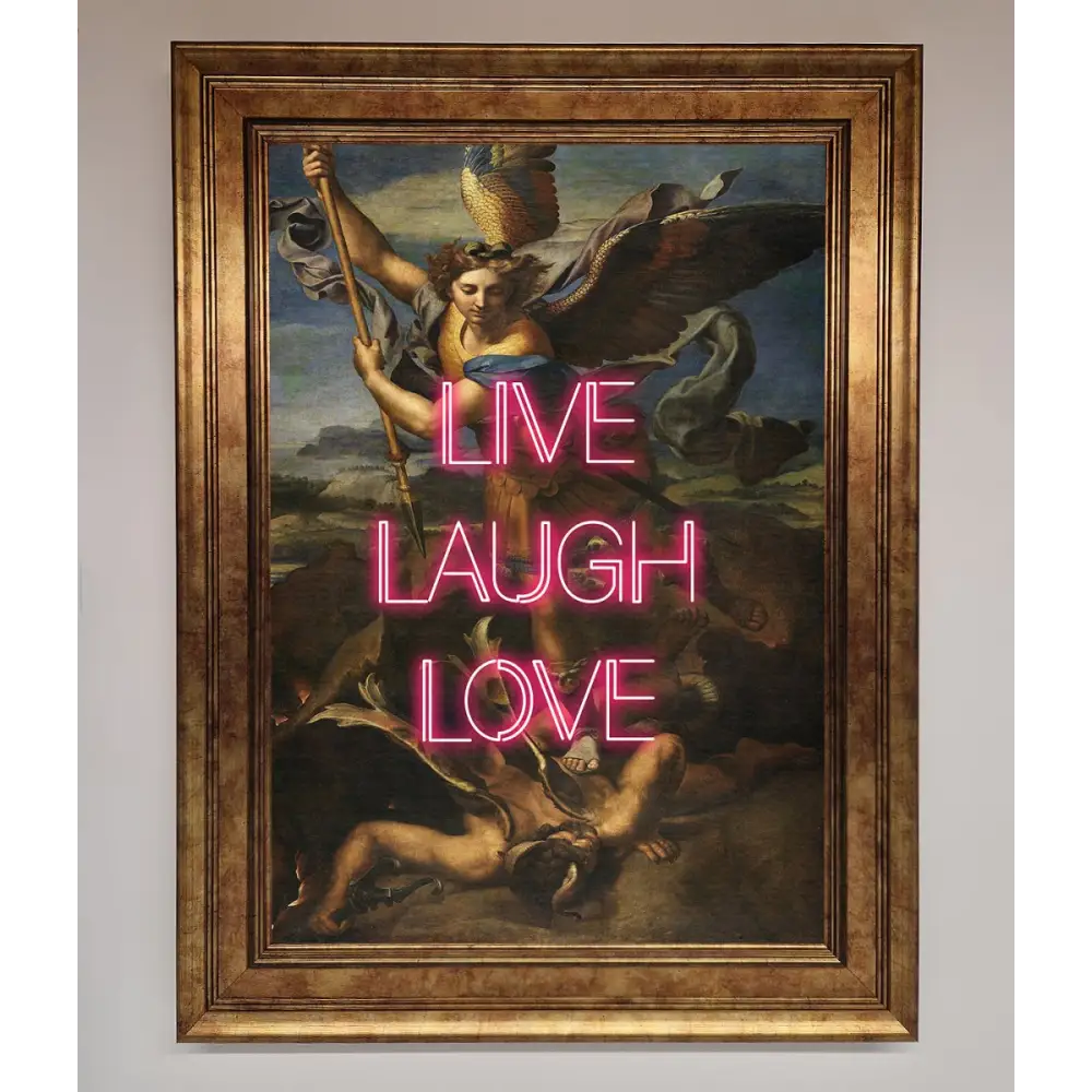 Live Laugh Love Quote Framed Poster - A3 (29.7 x 42 cm) / Bronze - Framed Print