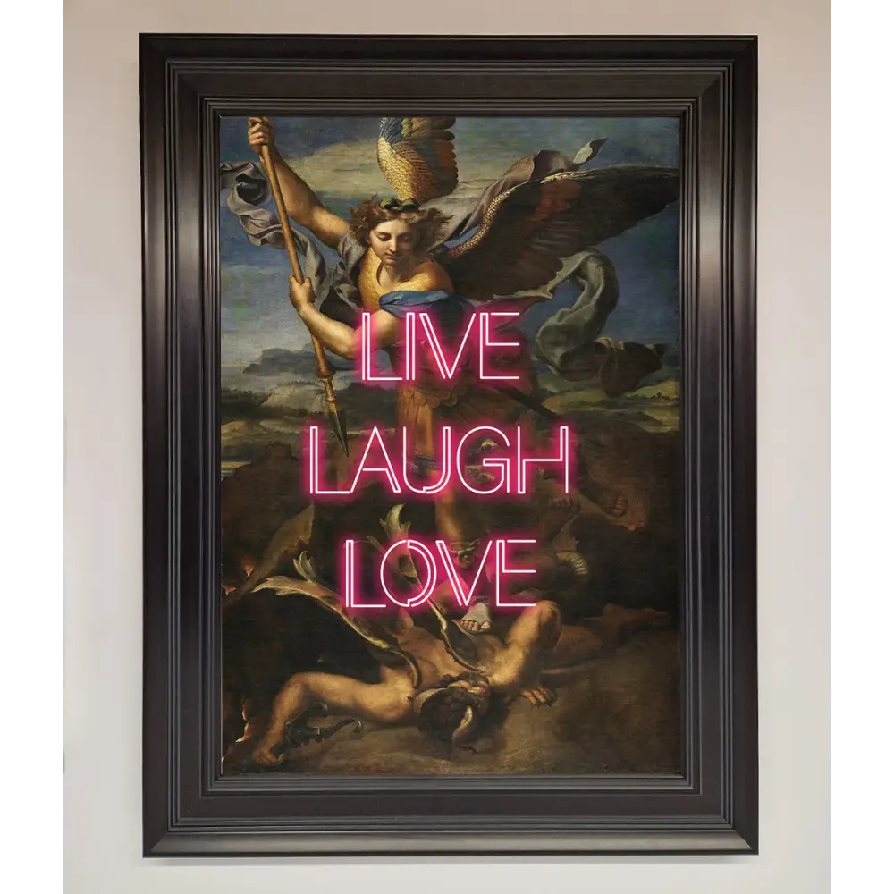 Live Laugh Love Quote Framed Poster - A3 (29.7 x 42 cm) / Matt Black - Framed Print