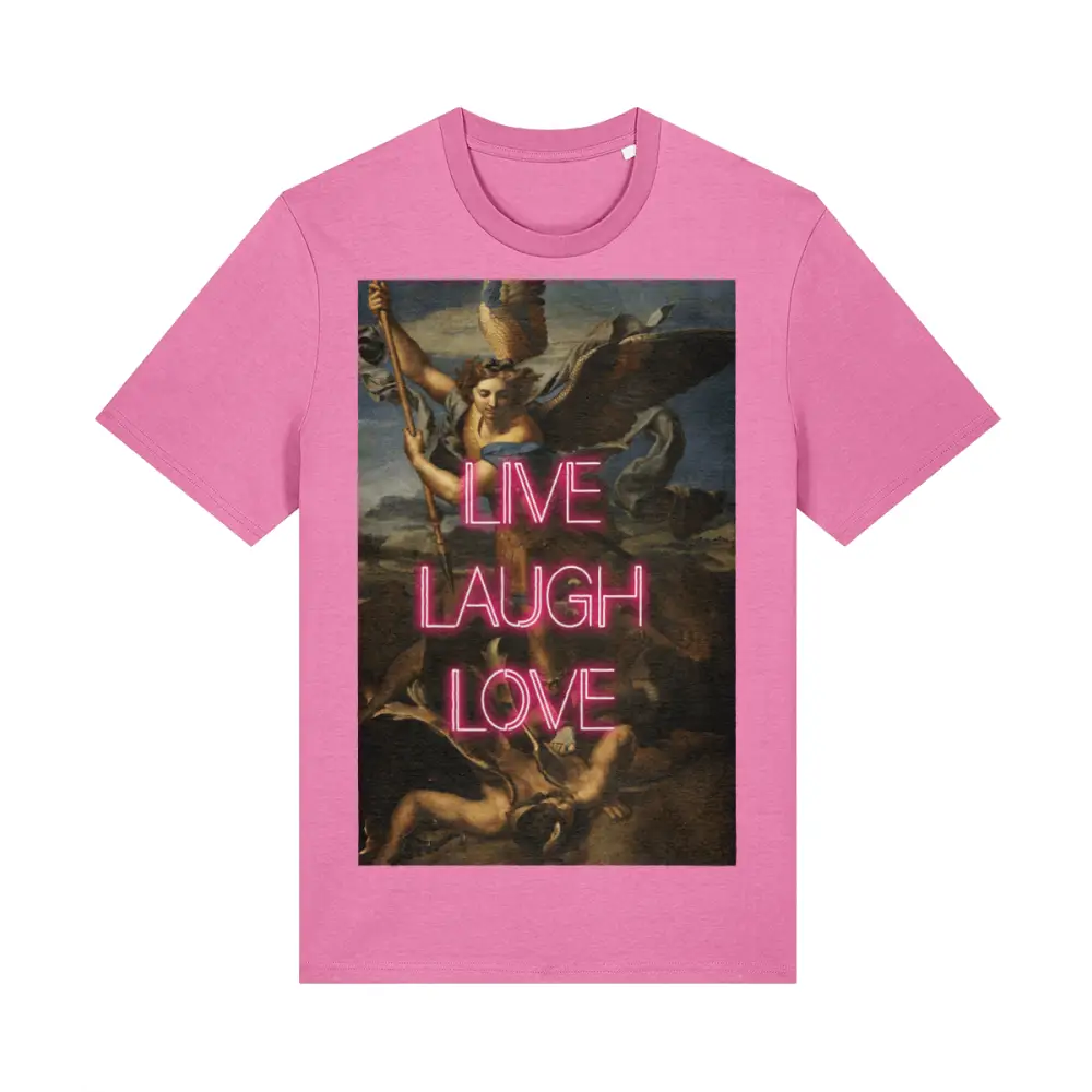 Live Laugh Love Quote Tee - Bubble Pink / XX-Small - Product Type