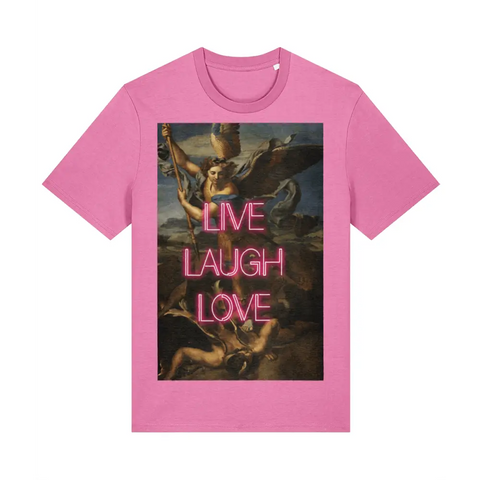 Live Laugh Love Quote Tee - Bubble Pink / XX-Small - Product Type