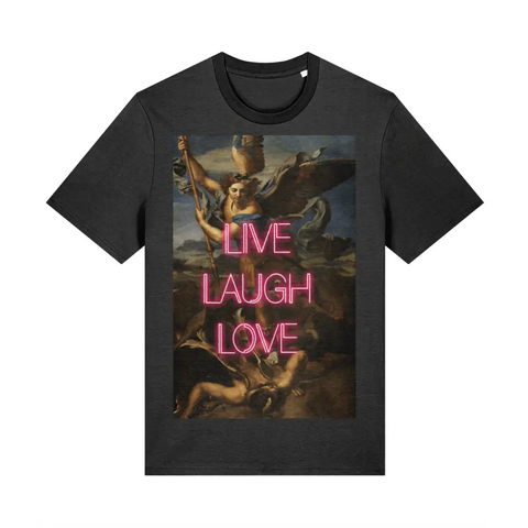 Live Laugh Love Quote Tee - Dark Heather Grey / XX-Small - Product Type