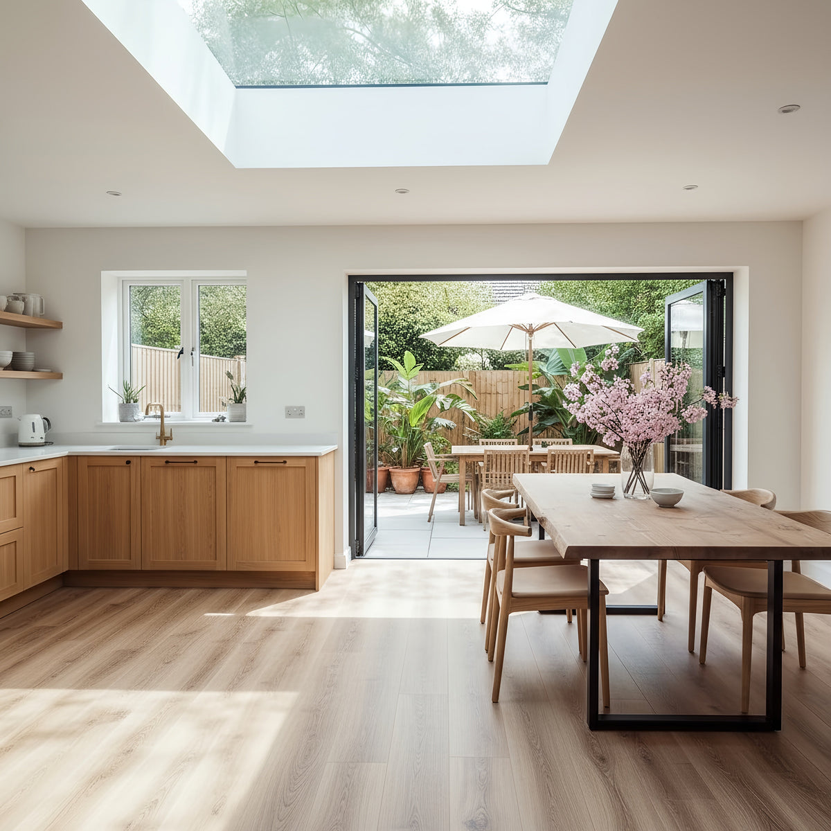 Minimalist waney edge dining table with sleek black metal legs and natural wooden top perfect for modern homes