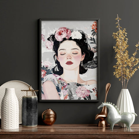 Living Room Art Paintings | Set of 3 Boho Women Wall art Prints