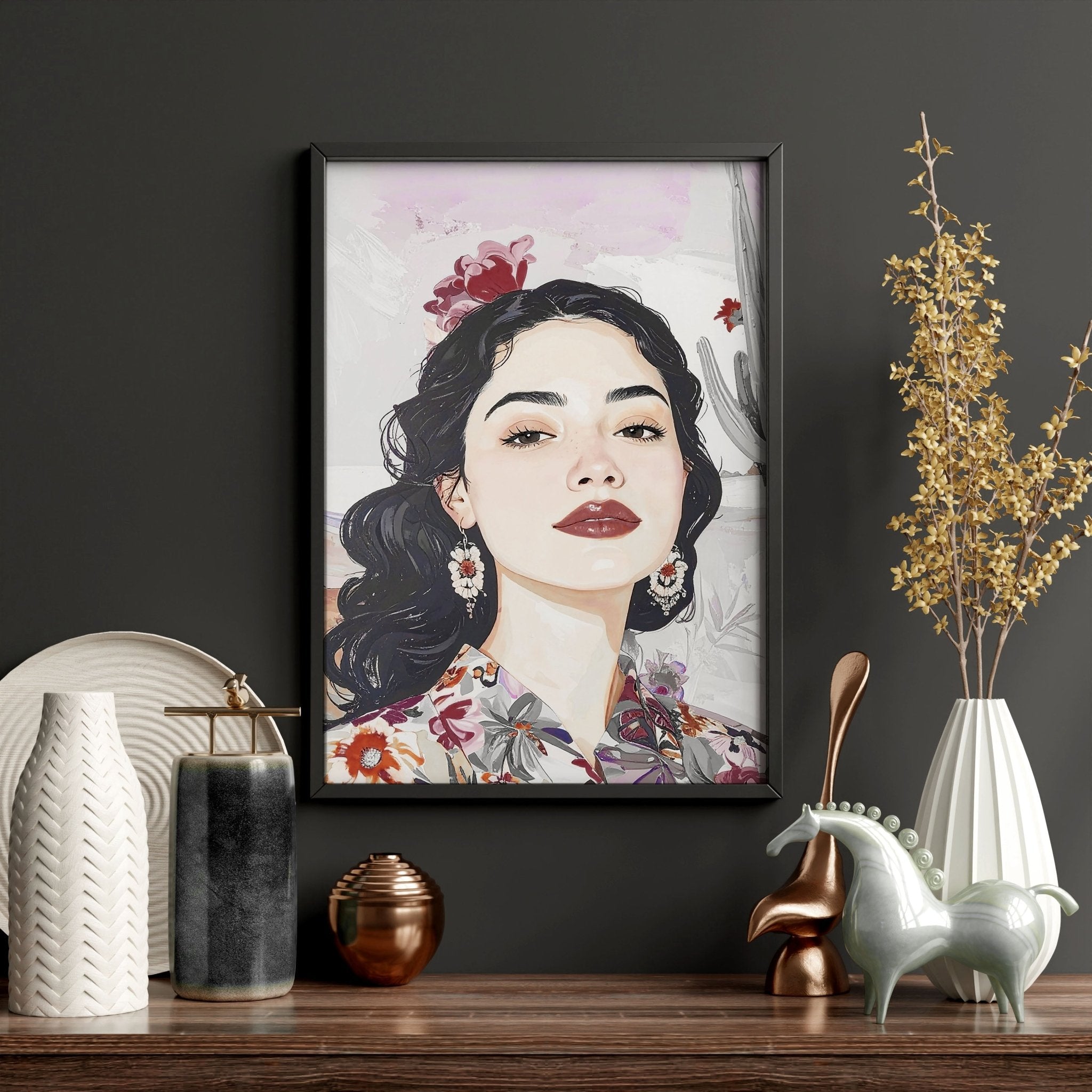 Living Room Art Paintings | Set of 3 Boho Women Wall art Prints