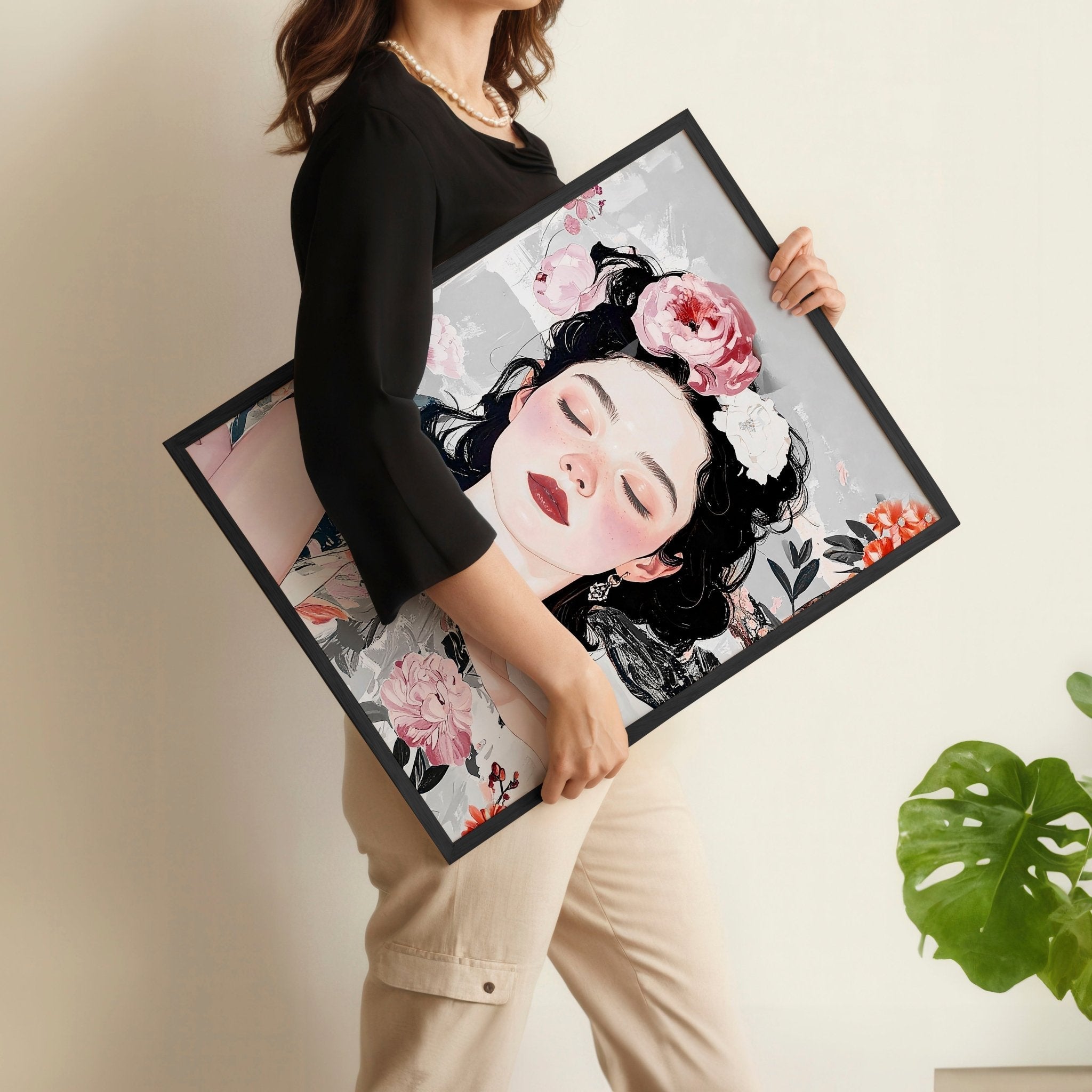 Living Room Art Paintings | Set of 3 Boho Women Wall art Prints