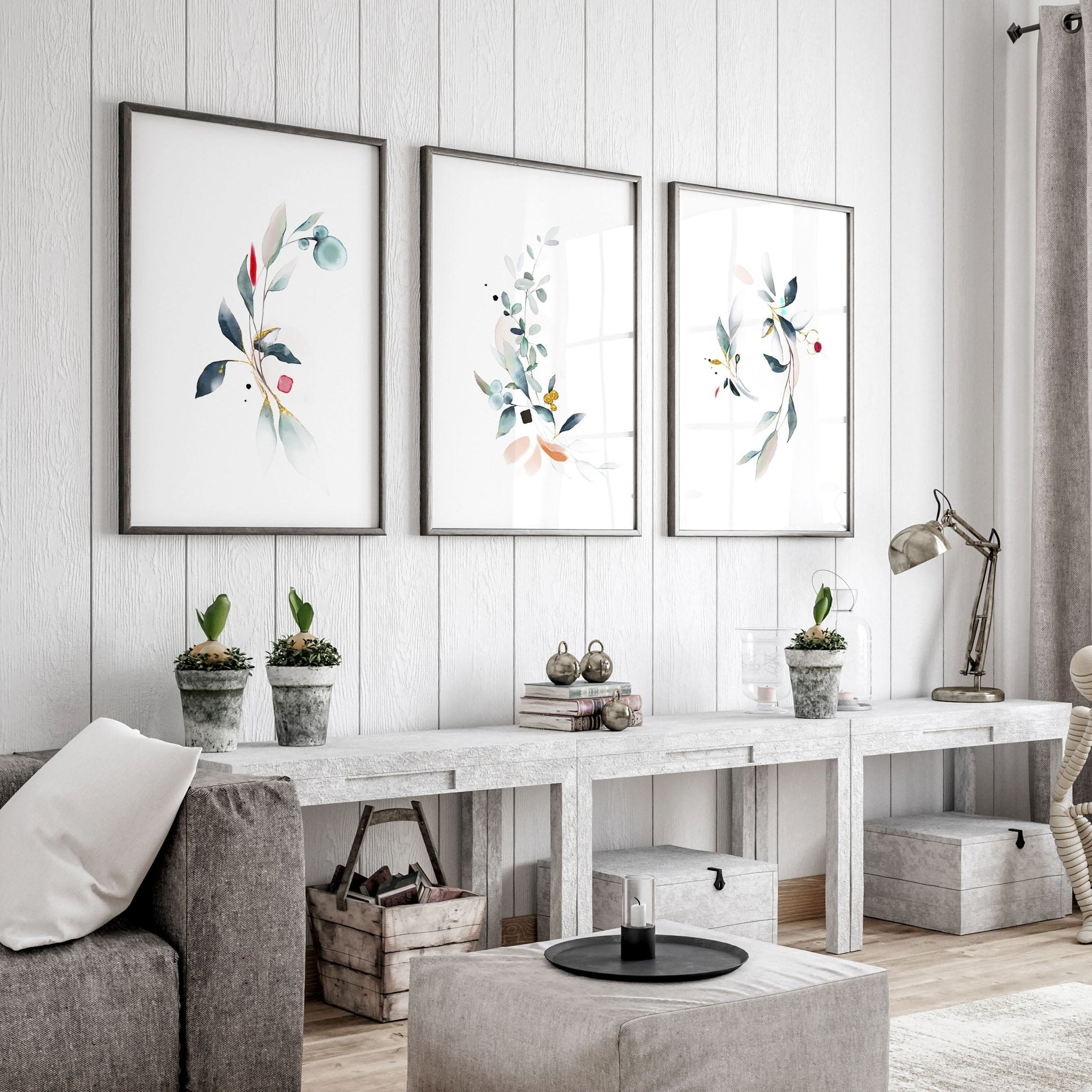 Living room art | set of 3 wall art prints