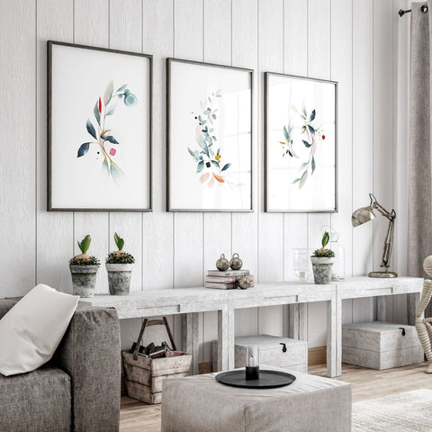 Living room art | set of 3 wall art prints