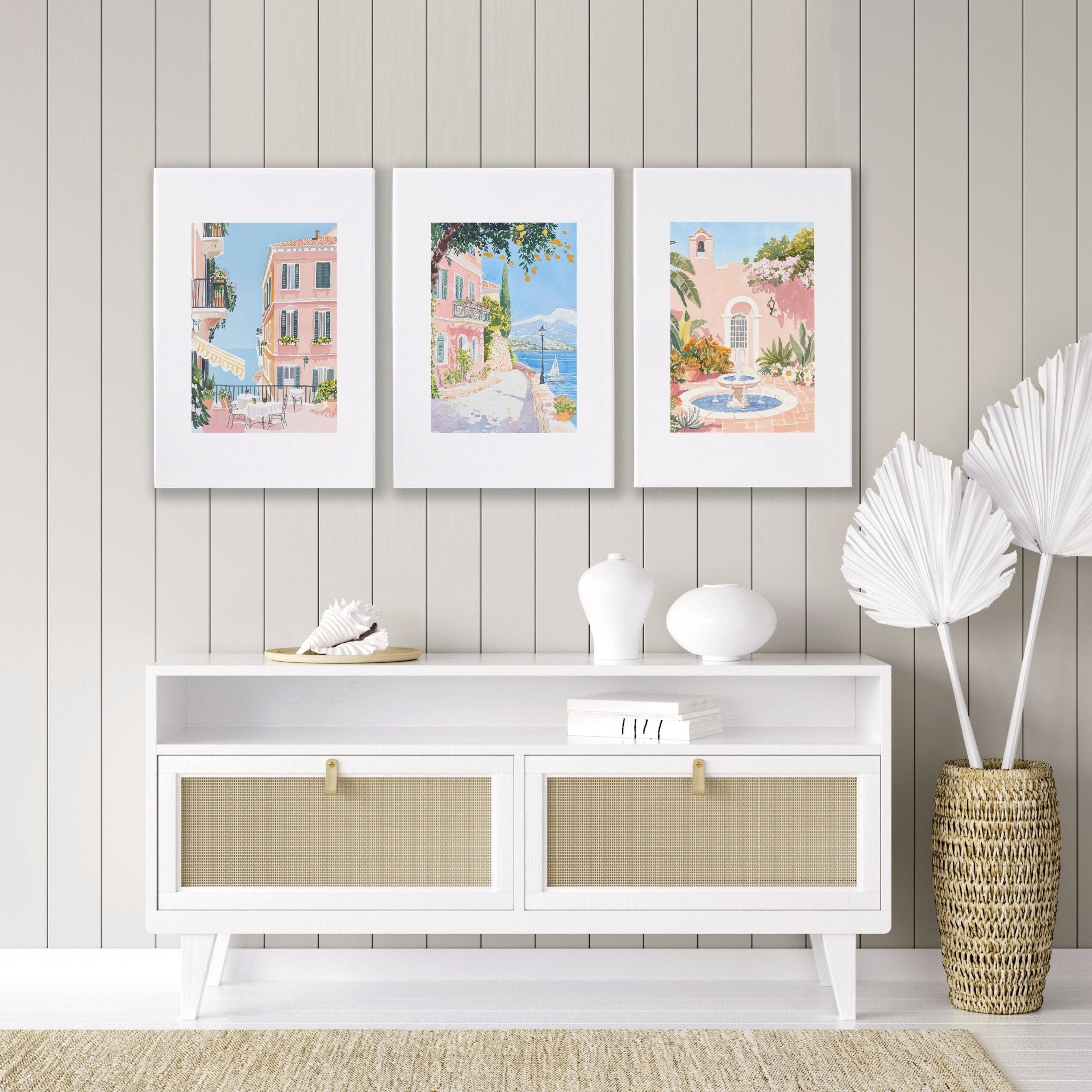 Living Room Artwork For Wall | Set of 3 Beach Decor Wall art Prints