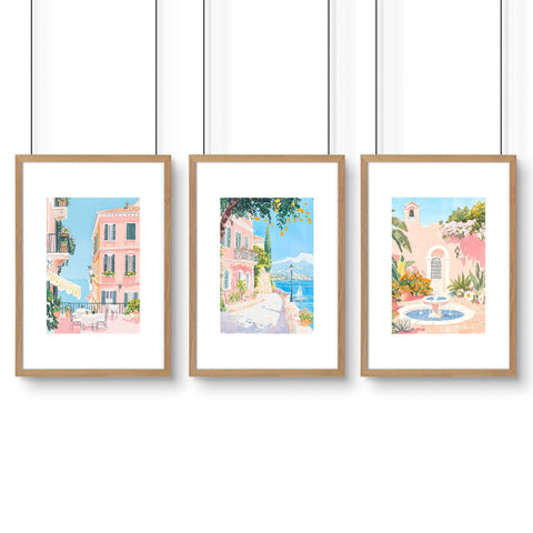 Living Room Artwork For Wall | Set of 3 Beach Decor Wall art Prints
