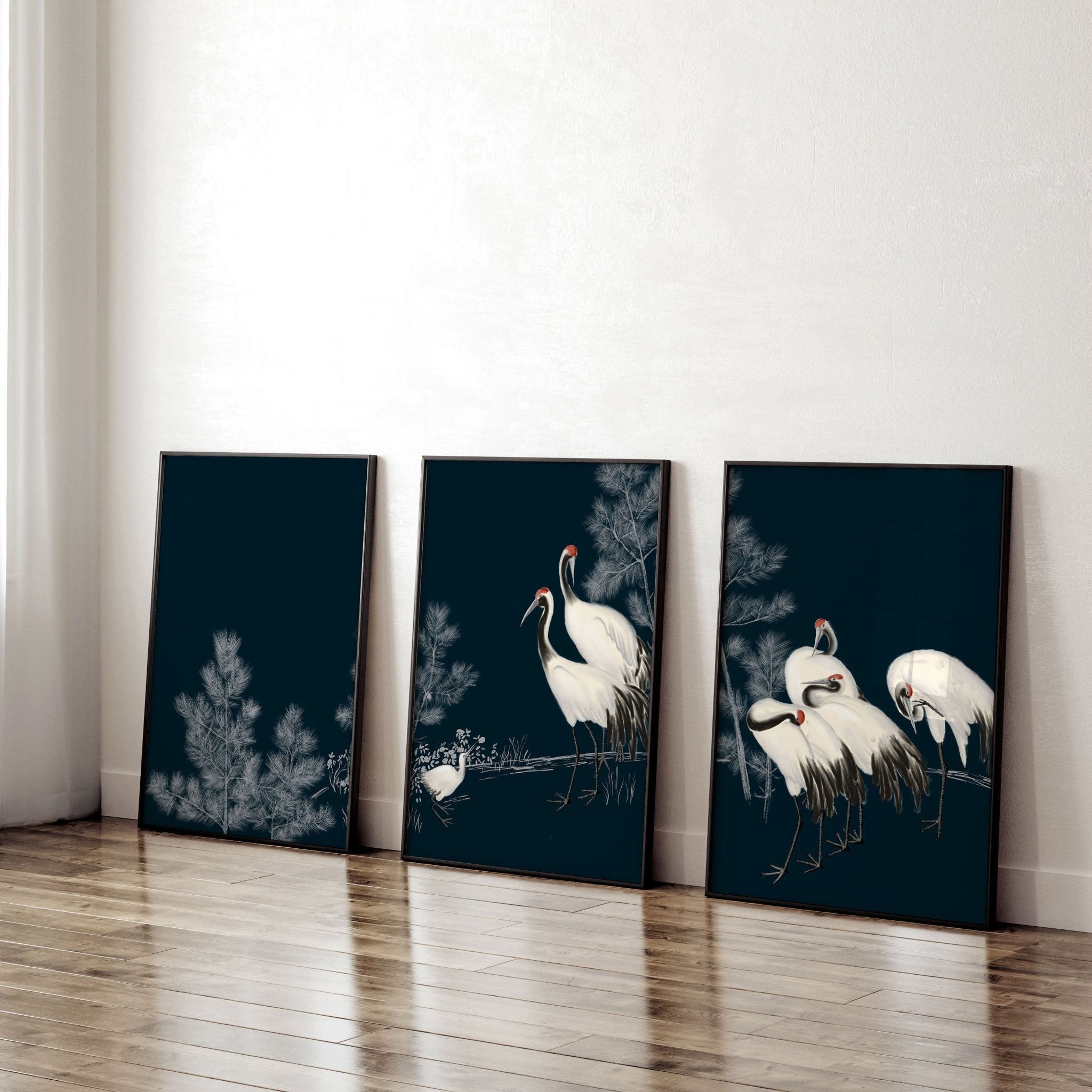 Living Room Gallery Wall | Set of 3 Asian Inspired Wall art Prints