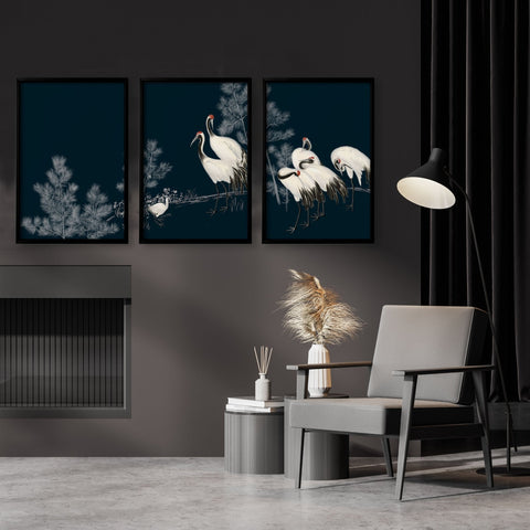 Living Room Gallery Wall | Set of 3 Asian Inspired Wall art Prints