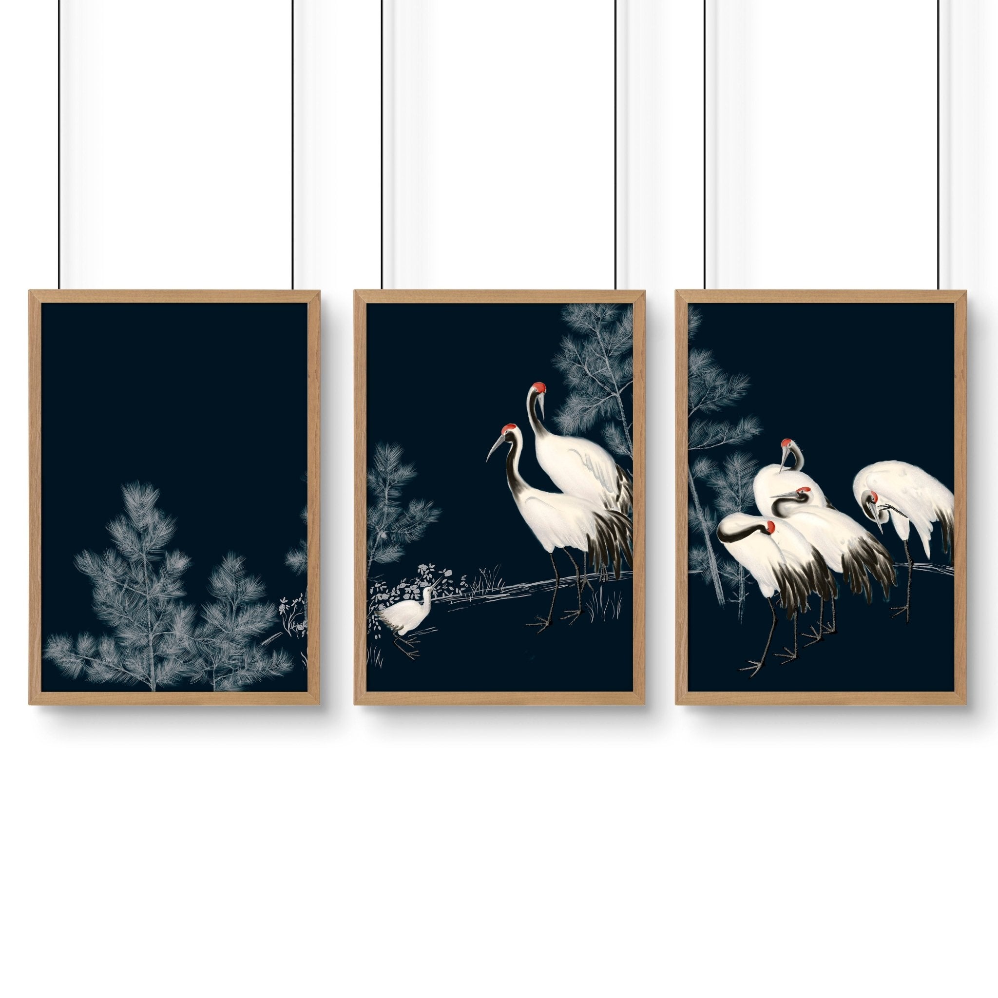 Living Room Gallery Wall | Set of 3 Asian Inspired Wall art Prints