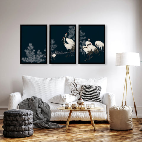 Living Room Gallery Wall | Set of 3 Asian Inspired Wall art Prints