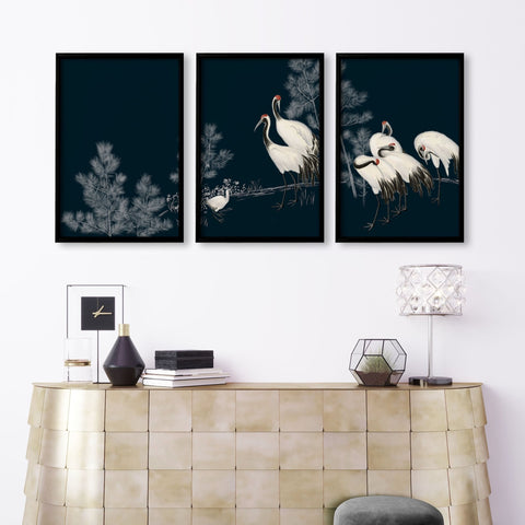 Living Room Gallery Wall | Set of 3 Asian Inspired Wall art Prints