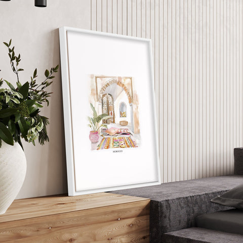 Living Room Paintings | Set of 3 Moroccan Inspired Wall art Prints