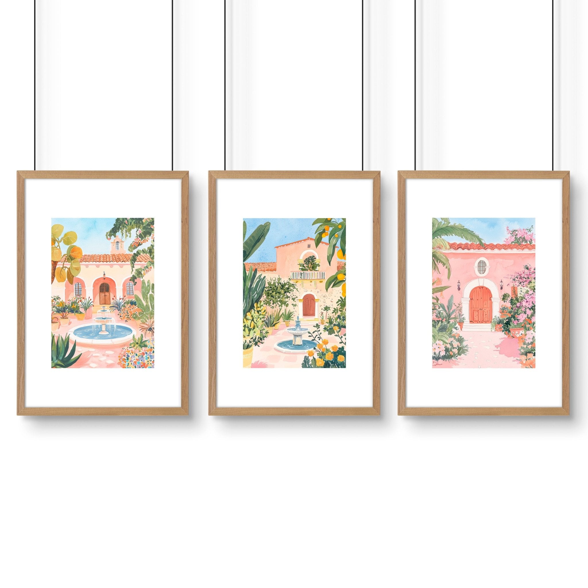 Living Room Pictures Decoration | Set of 3 Beach Decor Wall art Prints
