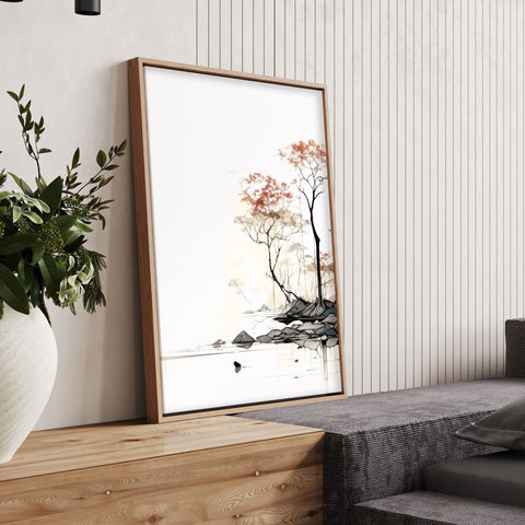 Living Room Wall Decor | Set of 3 Asian Inspired Wall art Prints
