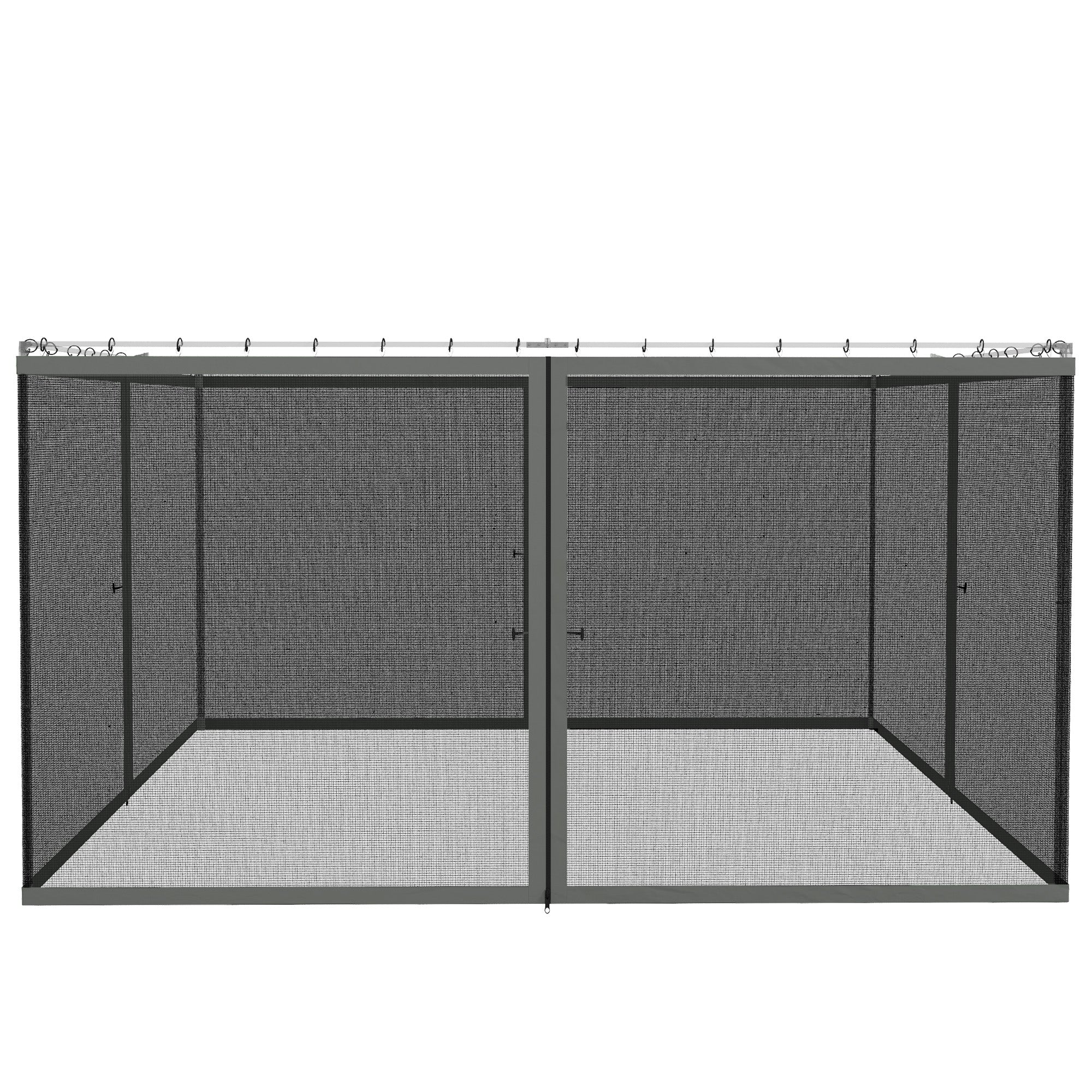 Outsunny 352 x 207cm Universal Replacement Mesh Sidewall Netting for Patio Gazebos and Canopy Tents, (Sidewall Only) Dark Grey