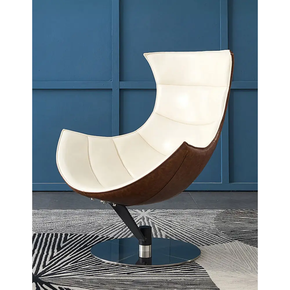 Lobster Lounge Chair White - NO Footstool - Swivel Chair
