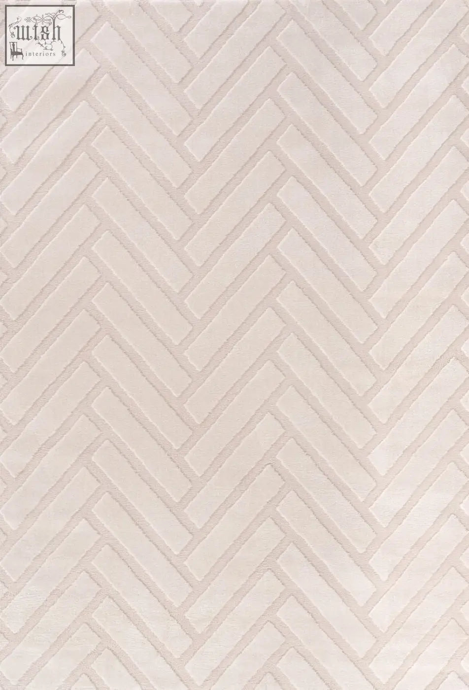 Beige chevron cream rug with a subtle herringbone pattern perfect for cozy and stylish living spaces
