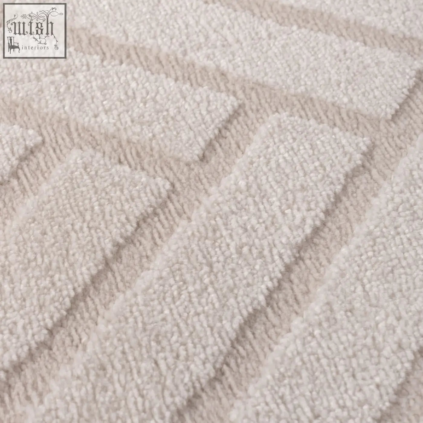 Beige textured bath mat chevron cream rug with plush looped pile and diagonal ribbed pattern for cozy spaces