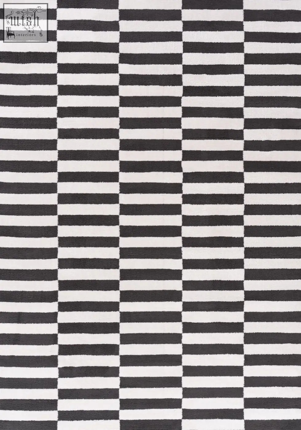 Loft striped dark grey rug with bold black and white geometric pattern perfect dark grey rug for modern spaces