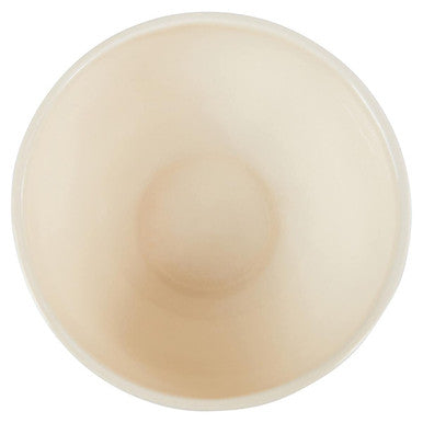 Cream-colored smooth silicone london leo large bowl breast form with rounded central indentation for natural fit