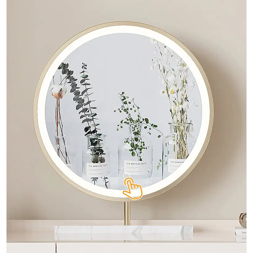 López Dressing Table With 2 Side Cabinets & LED Mirror and Stool Cream