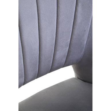 Loretta Grey Velvet Cut Out Back Chair