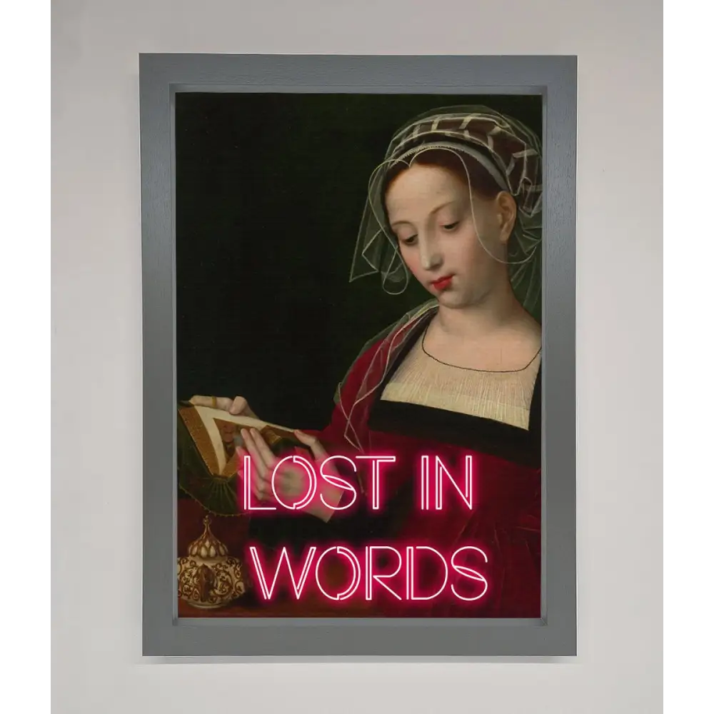 Lost In Words Medieval Framed Poster - A3 (29.7 x 42 cm) / Dark Grey - Framed Print