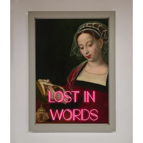 Lost In Words Medieval Framed Poster - A3 (29.7 x 42 cm) / Grey - Framed Print