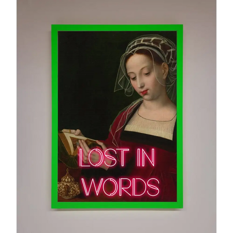 Lost In Words Medieval Framed Poster - A3 (29.7 x 42 cm) / Neon Dark Green - Framed Print