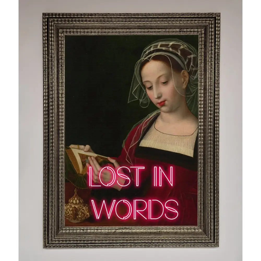 Lost In Words Medieval Framed Poster - A3 (29.7 x 42 cm) / Ornate Silver - Framed Print