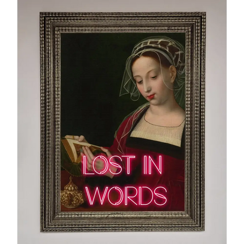 Lost In Words Medieval Framed Poster - A3 (29.7 x 42 cm) / Ornate Silver - Framed Print