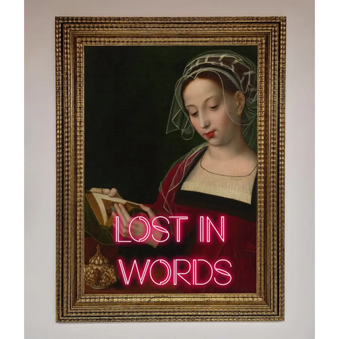 Lost In Words Medieval Framed Poster - A3 (29.7 x 42 cm) / Ornate Gold - Framed Print