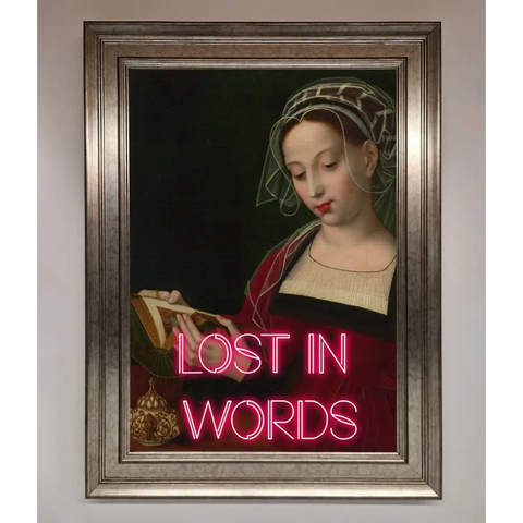 Lost In Words Medieval Framed Poster - A3 (29.7 x 42 cm) / Silver - Framed Print