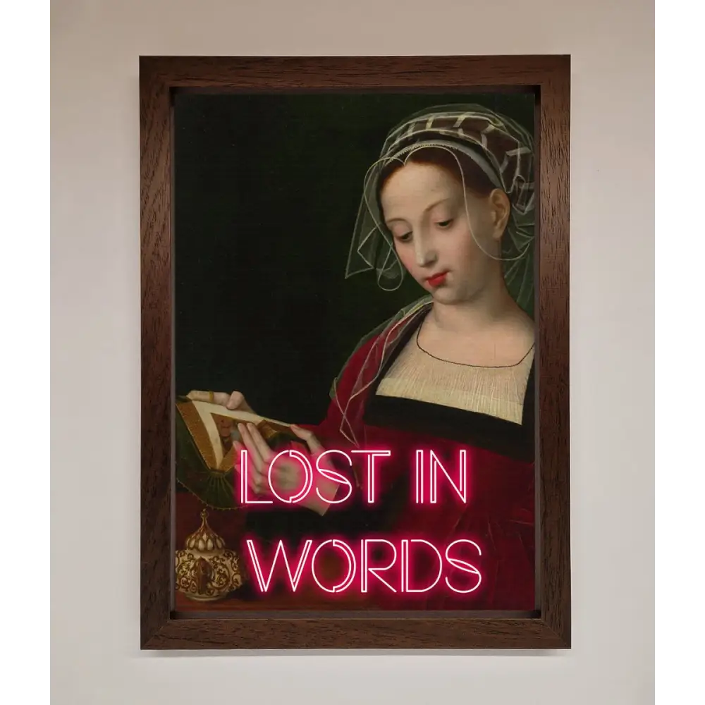Lost In Words Medieval Framed Poster - A3 (29.7 x 42 cm) / Walnut - Framed Print