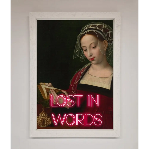 Lost In Words Medieval Framed Poster - A3 (29.7 x 42 cm) / White - Framed Print
