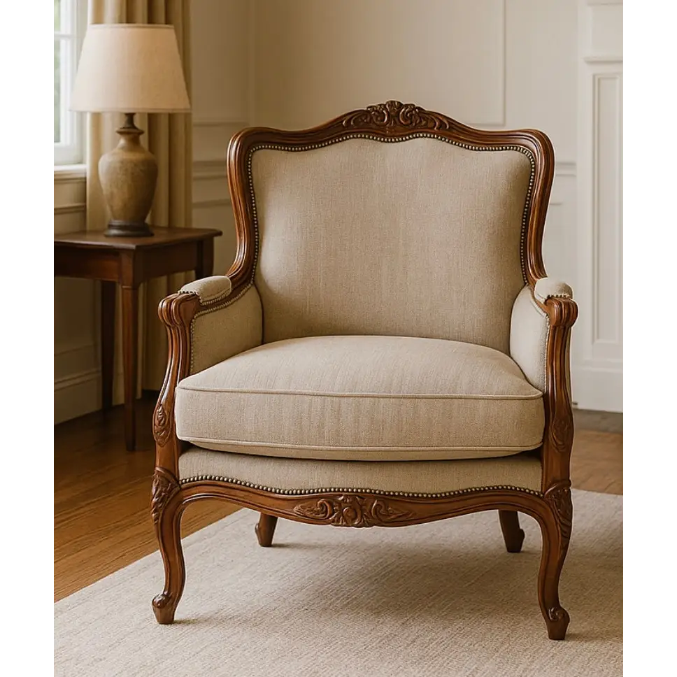 Louis Carved Arm Chair - Arm Chair
