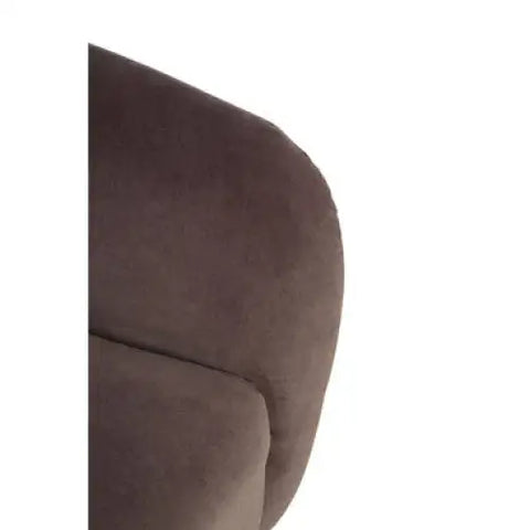Louxor Grey Velvet Round Armchair - Arm Chair