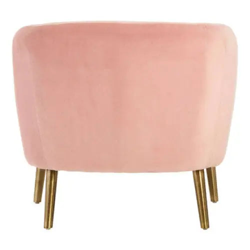 Louxor Pink Velvet Round Armchair - Arm Chair