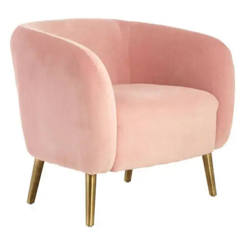 Louxor Pink Velvet Round Armchair - Arm Chair