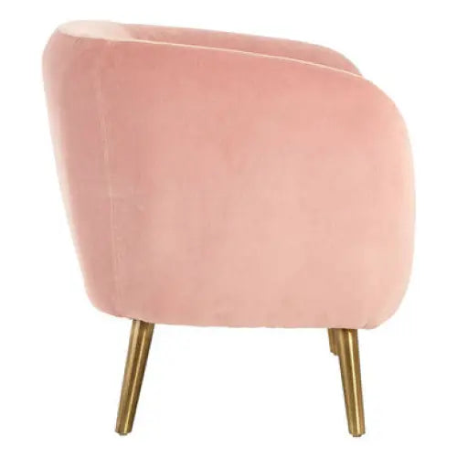 Louxor Pink Velvet Round Armchair - Arm Chair