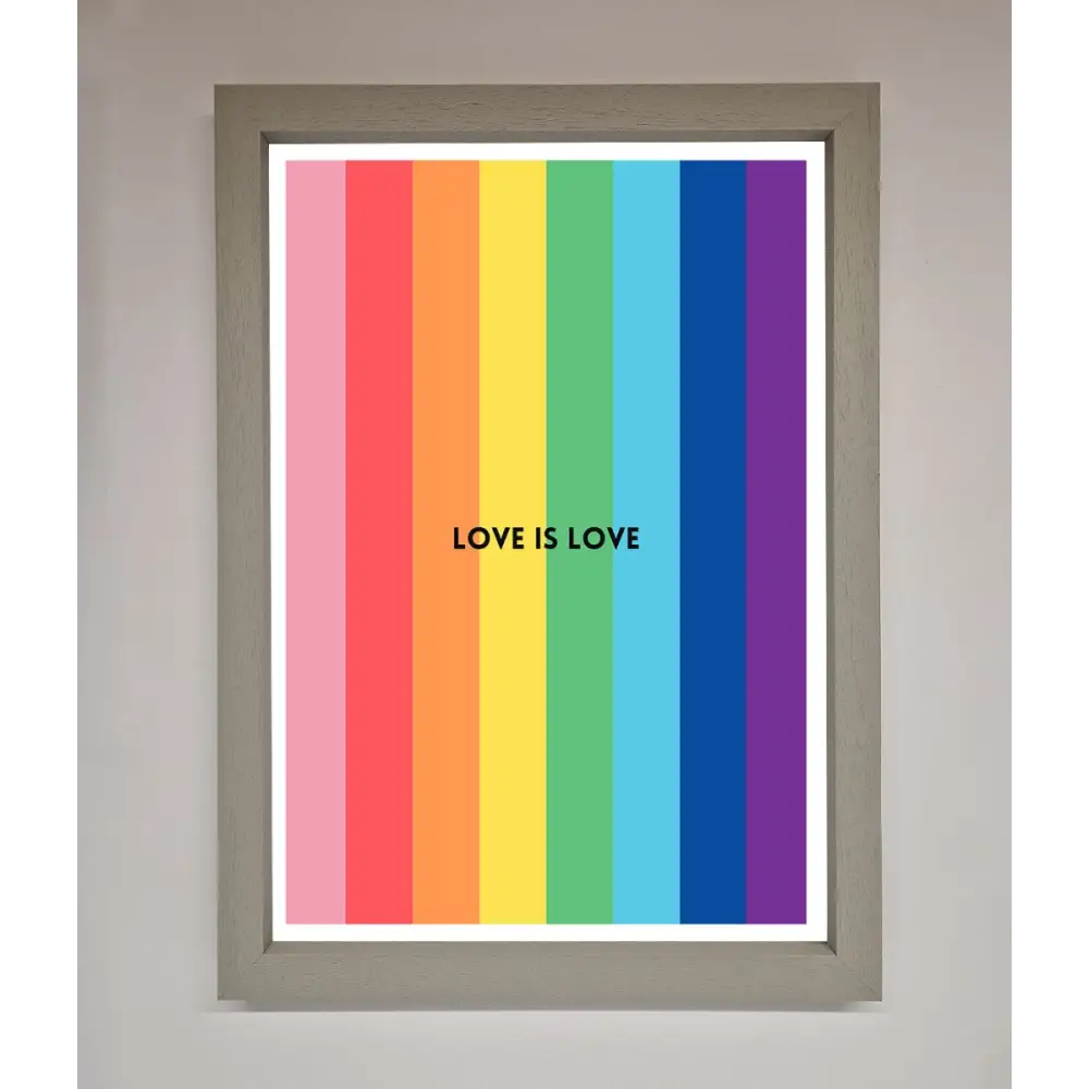 Love Is Love Framed Print - A3 (29.7 x 42 cm) / Grey - Framed Print