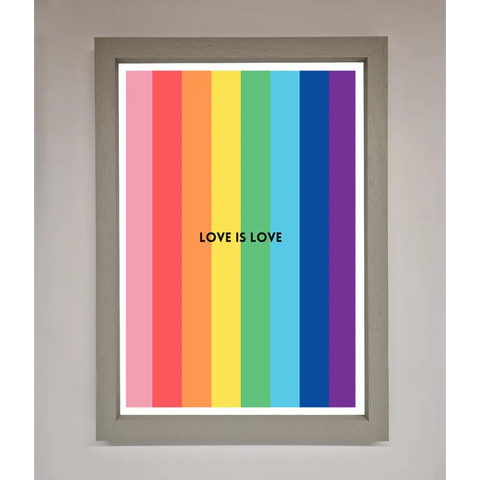 Love Is Love Framed Print - A3 (29.7 x 42 cm) / Grey - Framed Print