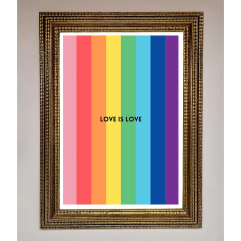 Love Is Love Framed Print - A3 (29.7 x 42 cm) / Ornate Gold - Framed Print