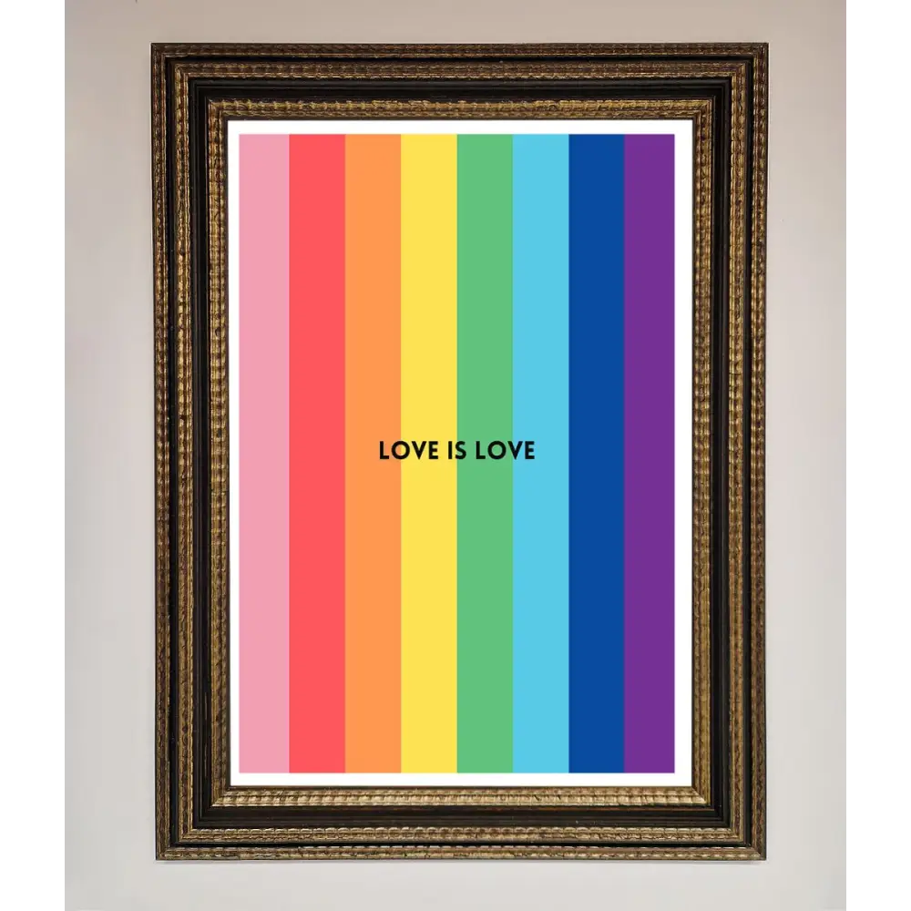 Love Is Love Framed Print - A3 (29.7 x 42 cm) / Ornate Gold Black - Framed Print